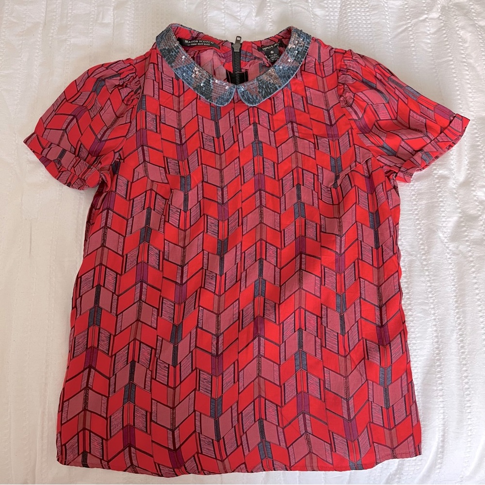 Maison Scotch Short Sleeve Blouse